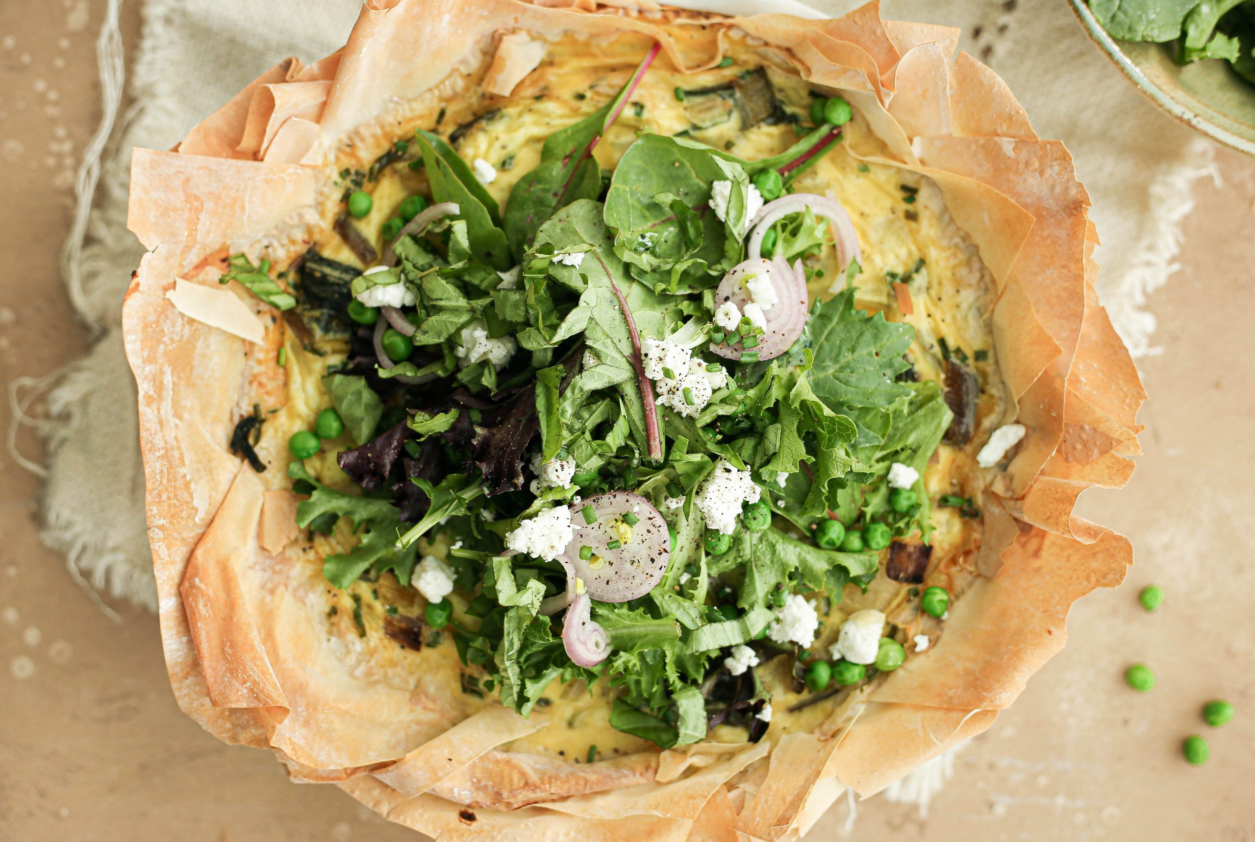 Spring Onion and Goat Cheese Quiche