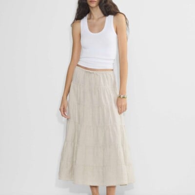 Bouquet Linen Skirt