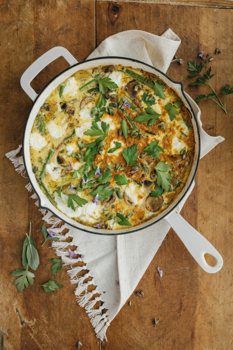 asparagus, potato, and goat cheese frittata_best asparagus recipes