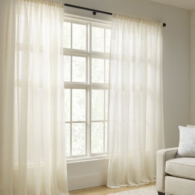 Emery linen sheer drape, Pottery Barn