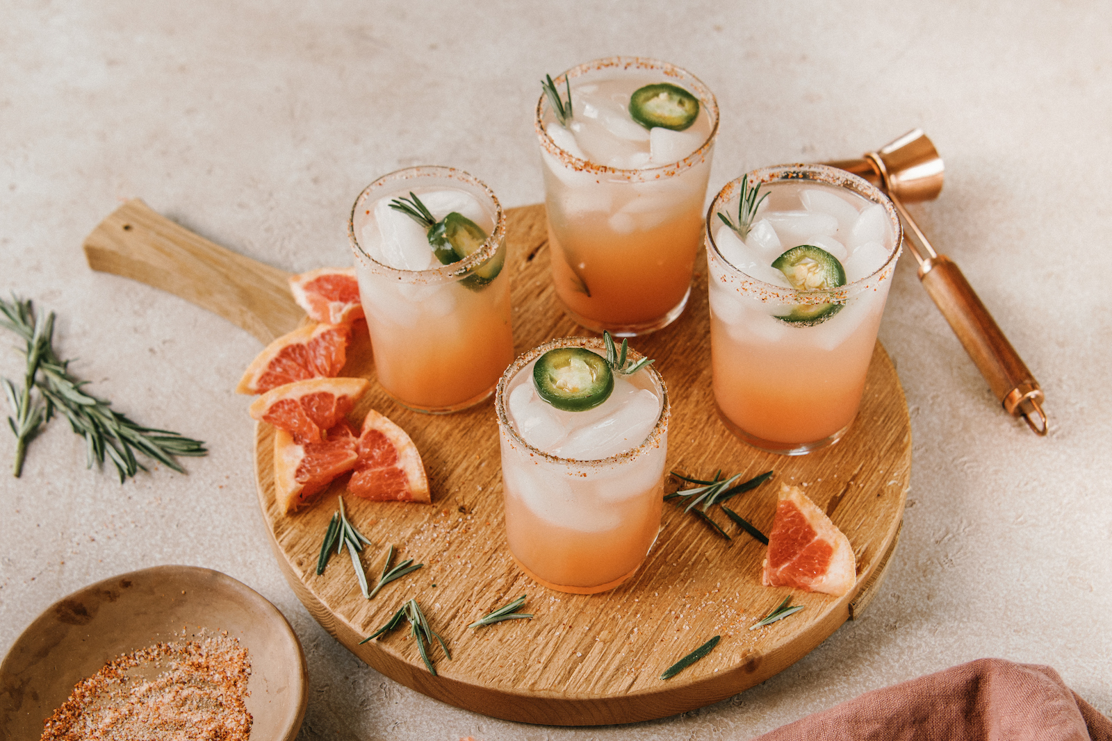 spicy mezcal paloma